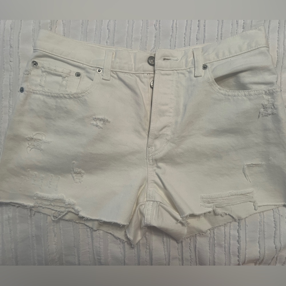 We the Free jean shorts white